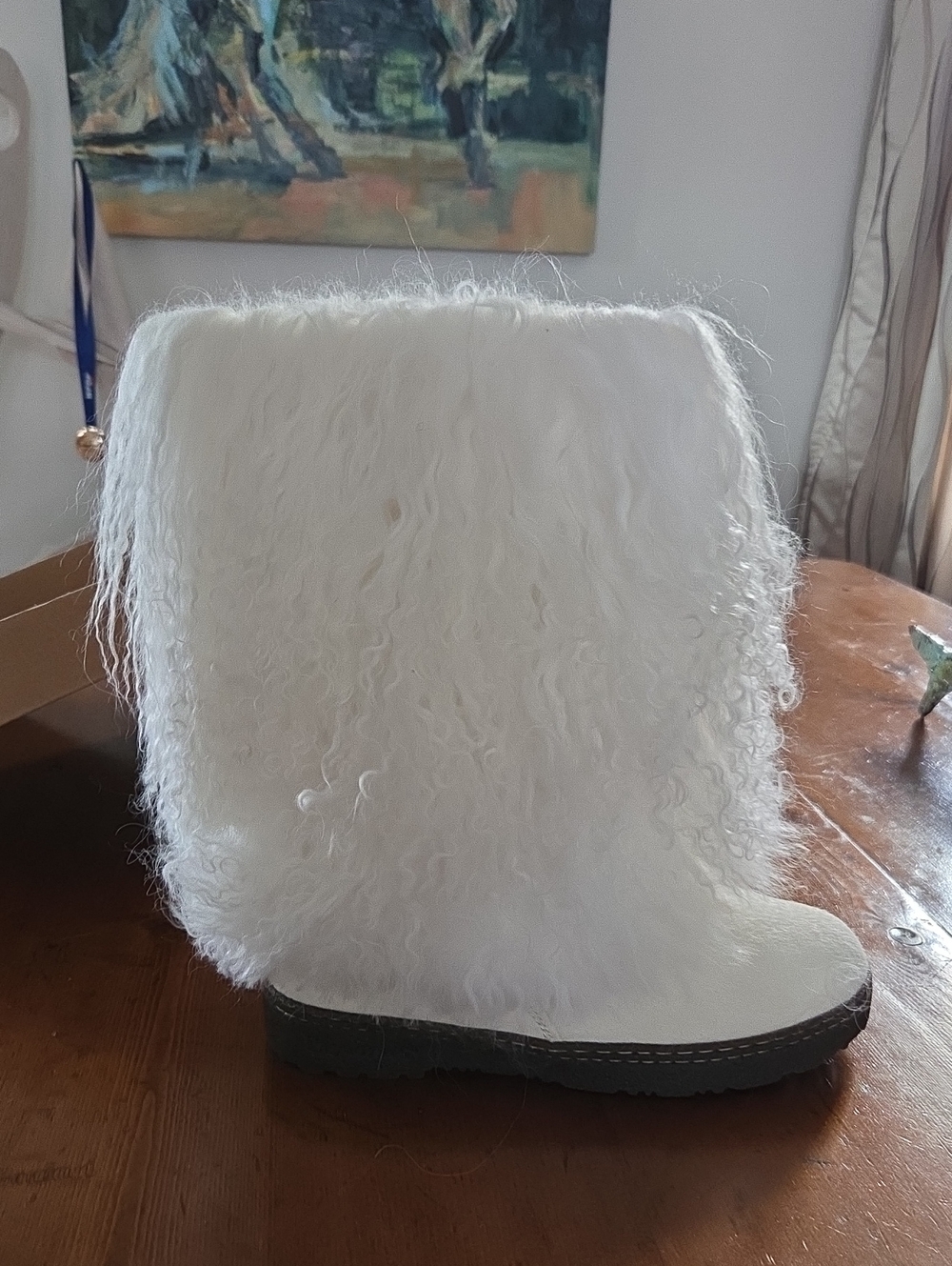 BearPaw Brand New White Shearling Winter Boot, US Size 8